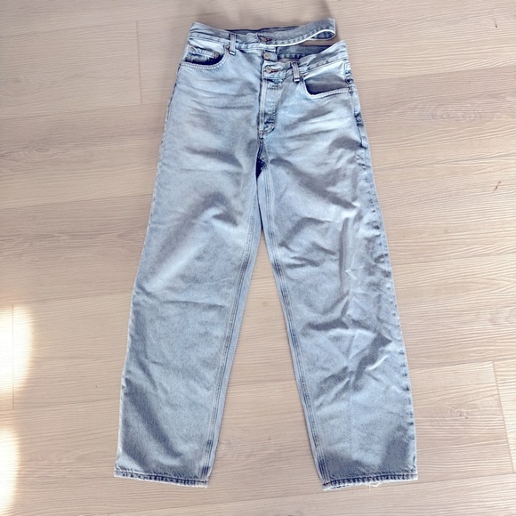 AGOLDE Broken Waistband Jean Organic Cotton Sideline Light Blue Wash 28 - Picture 5 of 9